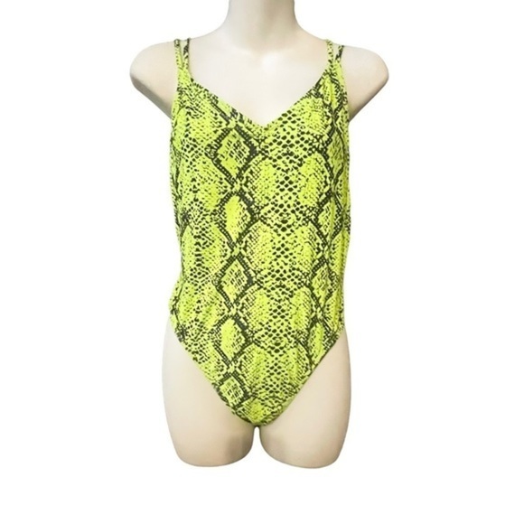 Kendall & Kylie Green Snake Print One Piece Swimsuit - Picture 8 of 9